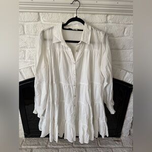 Pinch White Button-Down Women's Dress